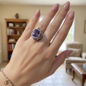 Amethyst fine Silver Ring