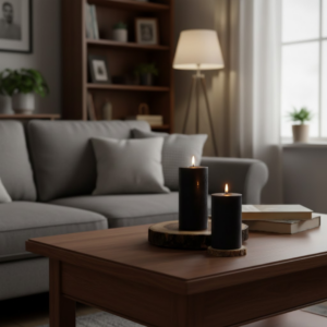 Black Pillar Unscented Soy Candle