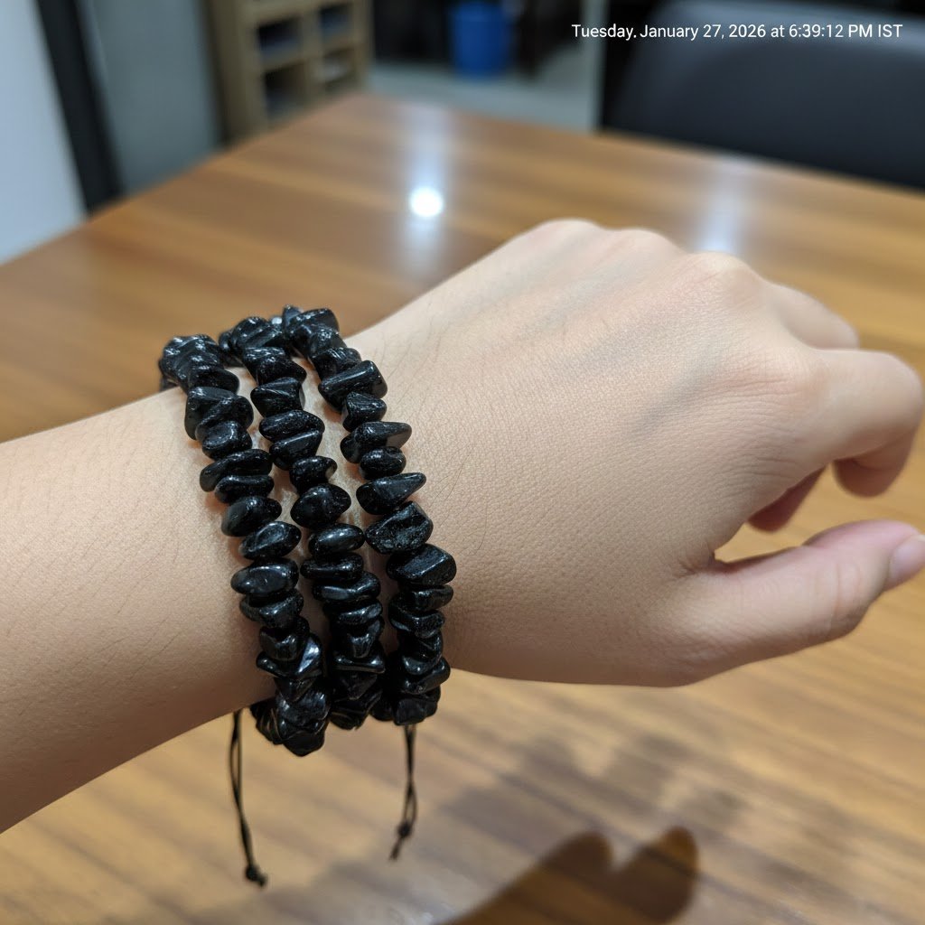 Black Tourmaline Chips Bracelet