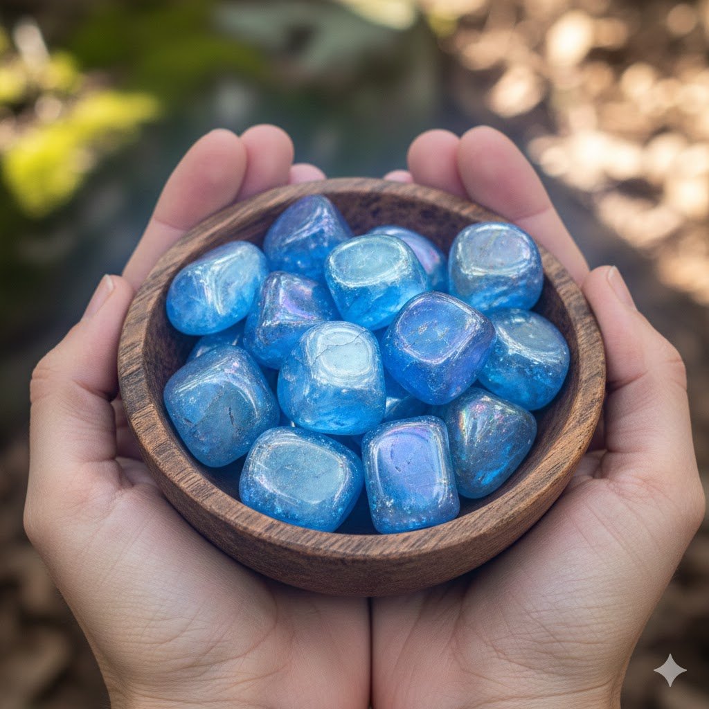 Blue Aura Quartz Tumble Stone