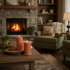 Brown Pillar Unscented Soy Candle