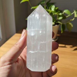 Four Facet Selenite Tower