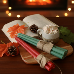 Green & Red Taper Candles