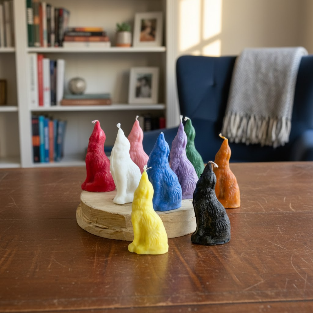 Howling Wolf Figurine Soy Candle