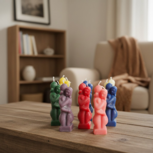 Hugging Couple Beeswax Candle