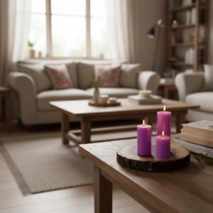 Lavender Pillar Unscented Candle