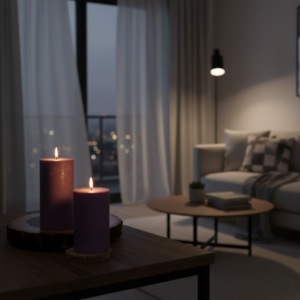 Lavender Pillar Unscented Soy Candle