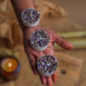 Lavender buds + Amethyst + Scented Soy Wax Tealight Refill Candles