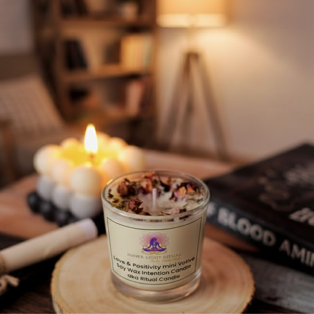 Love & Positivity mini Votive Soy Wax Intention Candle aka Ritual Candle