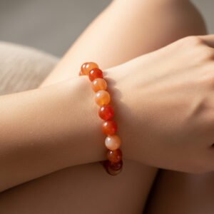 Orange Carnelian Bead Bracelet