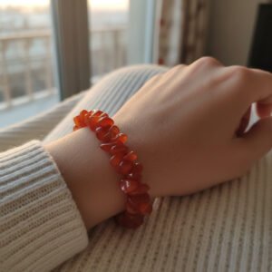 Orange Carnelian Chips Bracelet