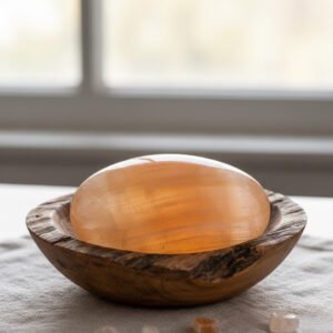 Orange Selenite Palm Stone