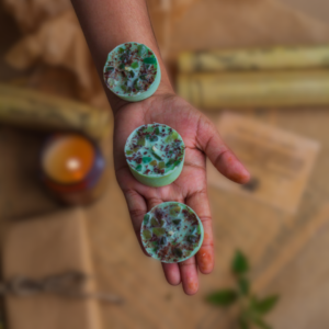 Peppermint + Green Aventurine + Green Colour Scented Soy Wax Tealight Refill Candles