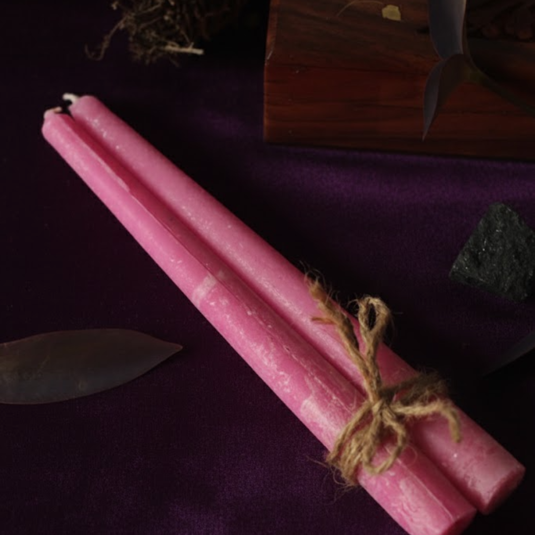 Pink Taper Candle