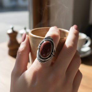 Red Jasper fine Silver Ring