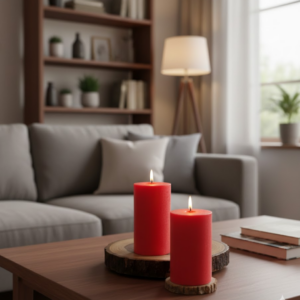 Red Pillar Unscented Soy Candle