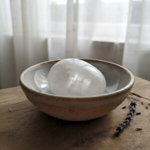 Selenite Palm Stone