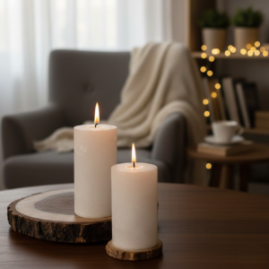 White Pillar Unscented Paraffin Candle